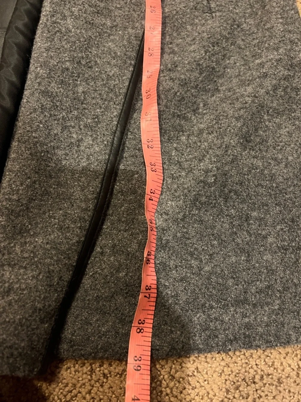 Lafayette 148 gray black leather wool jacket large color smoke - Picture 10 of 11